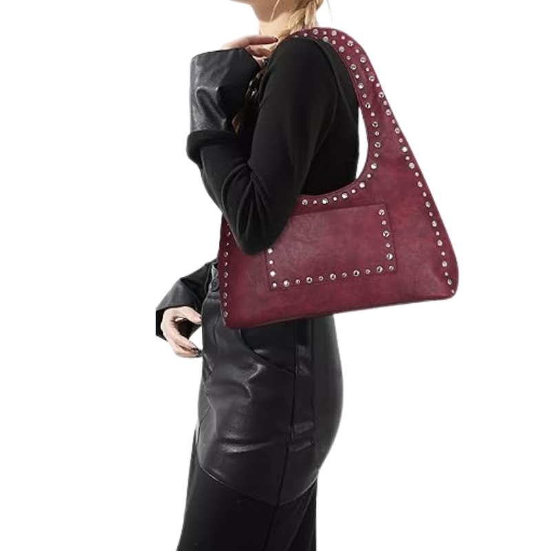 BORSA A SPALLA VINTAGE BOHO CON BORCHIE