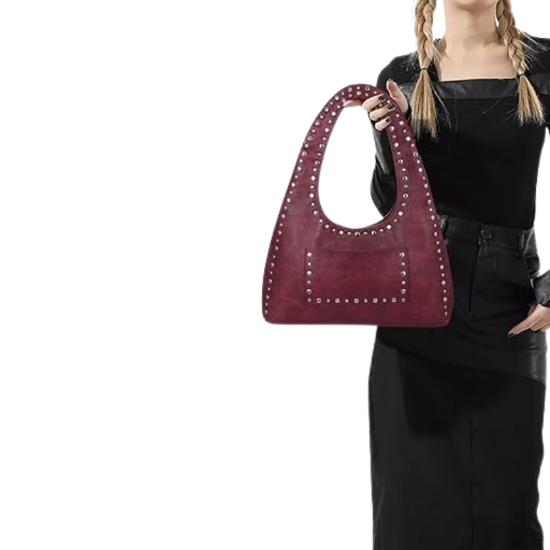 BORSA A SPALLA VINTAGE BOHO CON BORCHIE