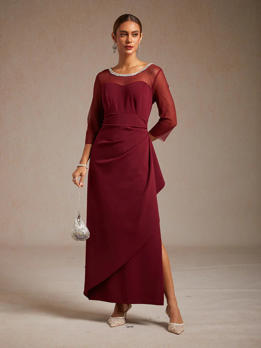 Fitted midi dress with draping