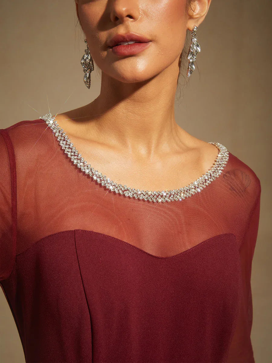 Fitted midi dress with draping