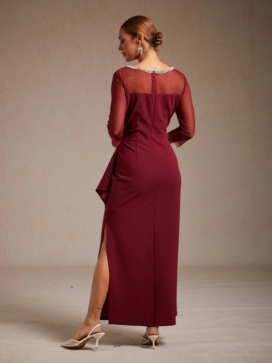 Fitted midi dress with draping