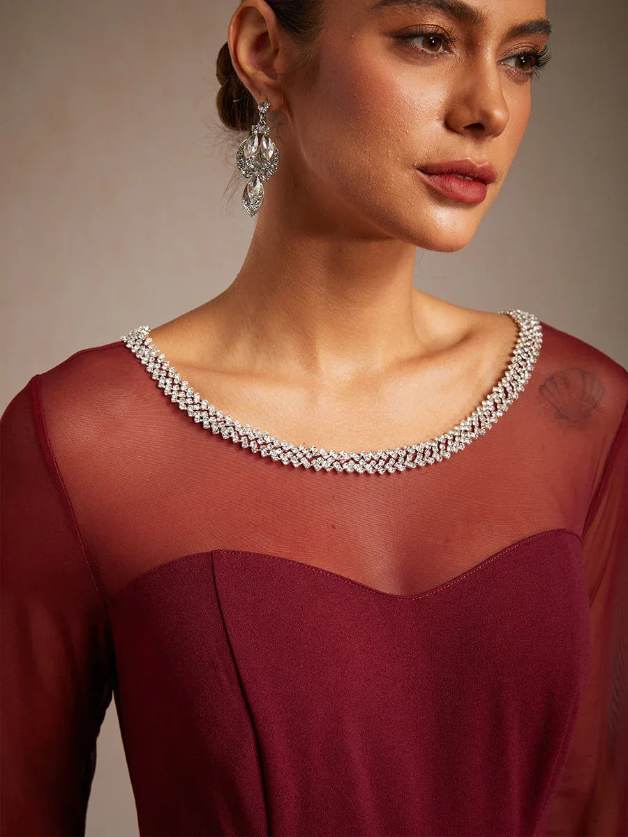 Fitted midi dress with draping