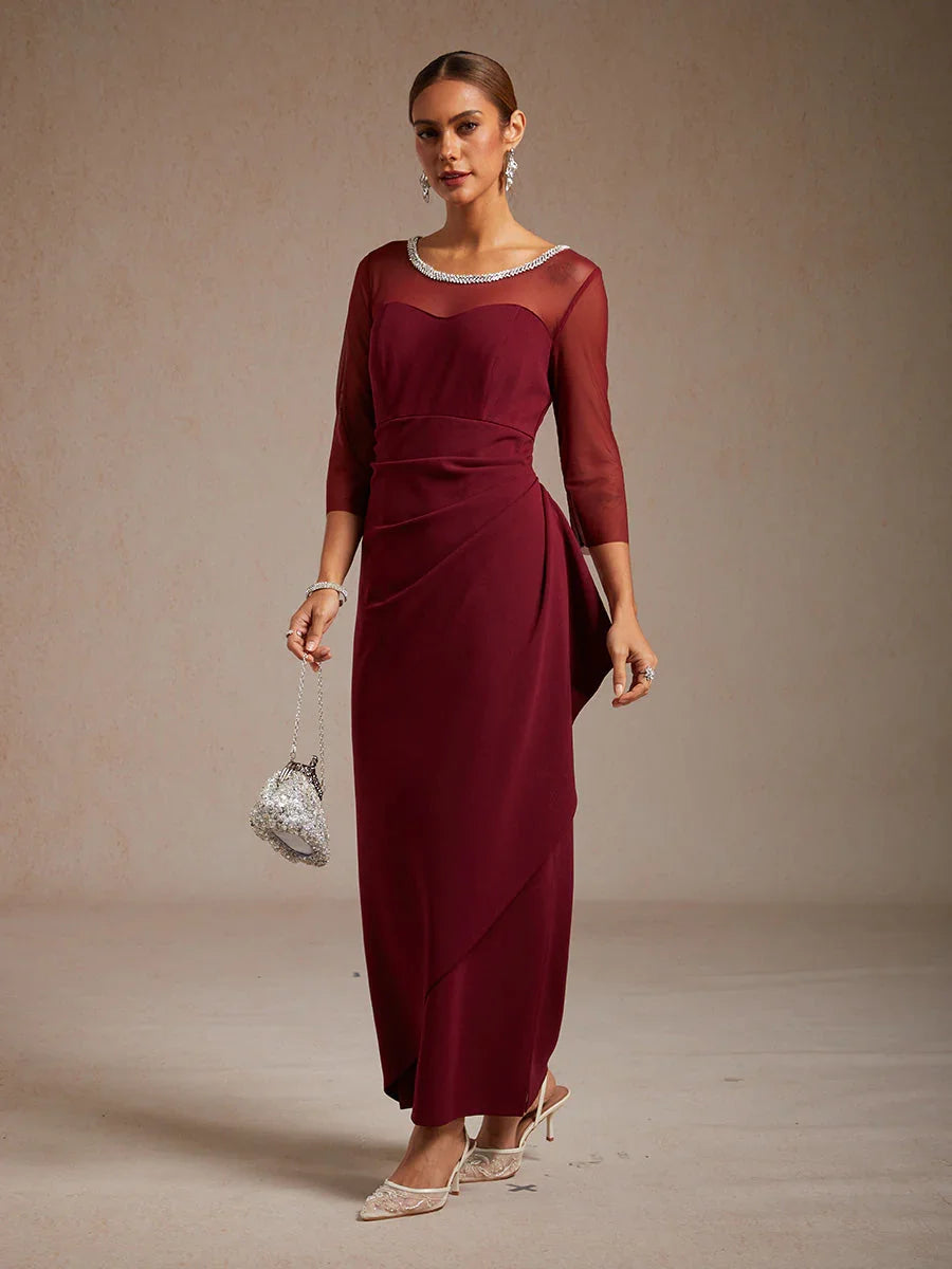 Fitted midi dress with draping