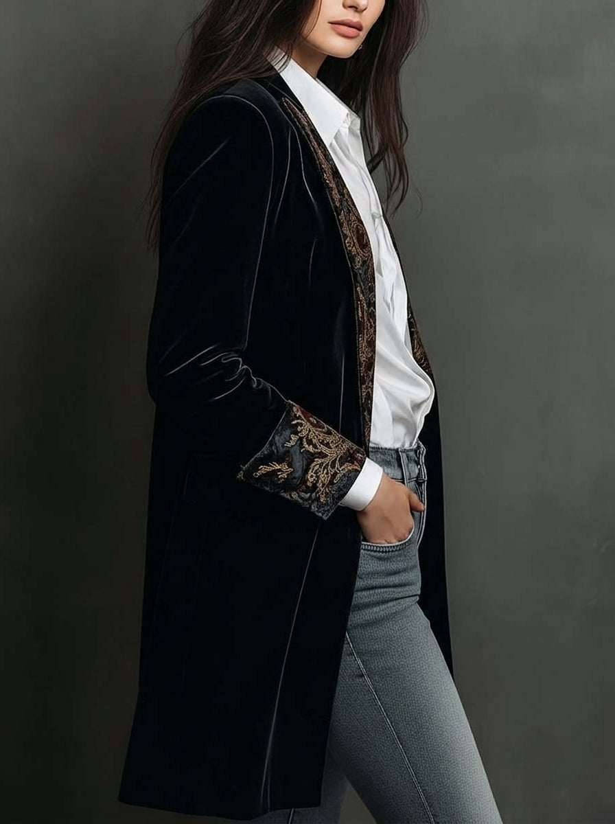 Marta - Blazer Slim Fit con Stampa Barocca