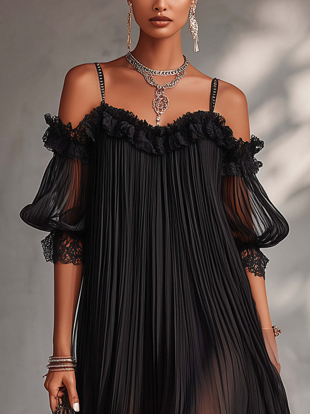 Aurore | V-Neck Chiffon Maxi Dress