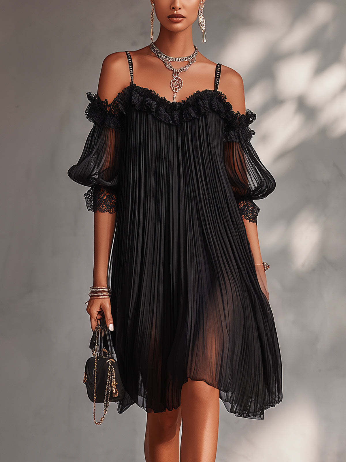 Aurore | V-Neck Chiffon Maxi Dress