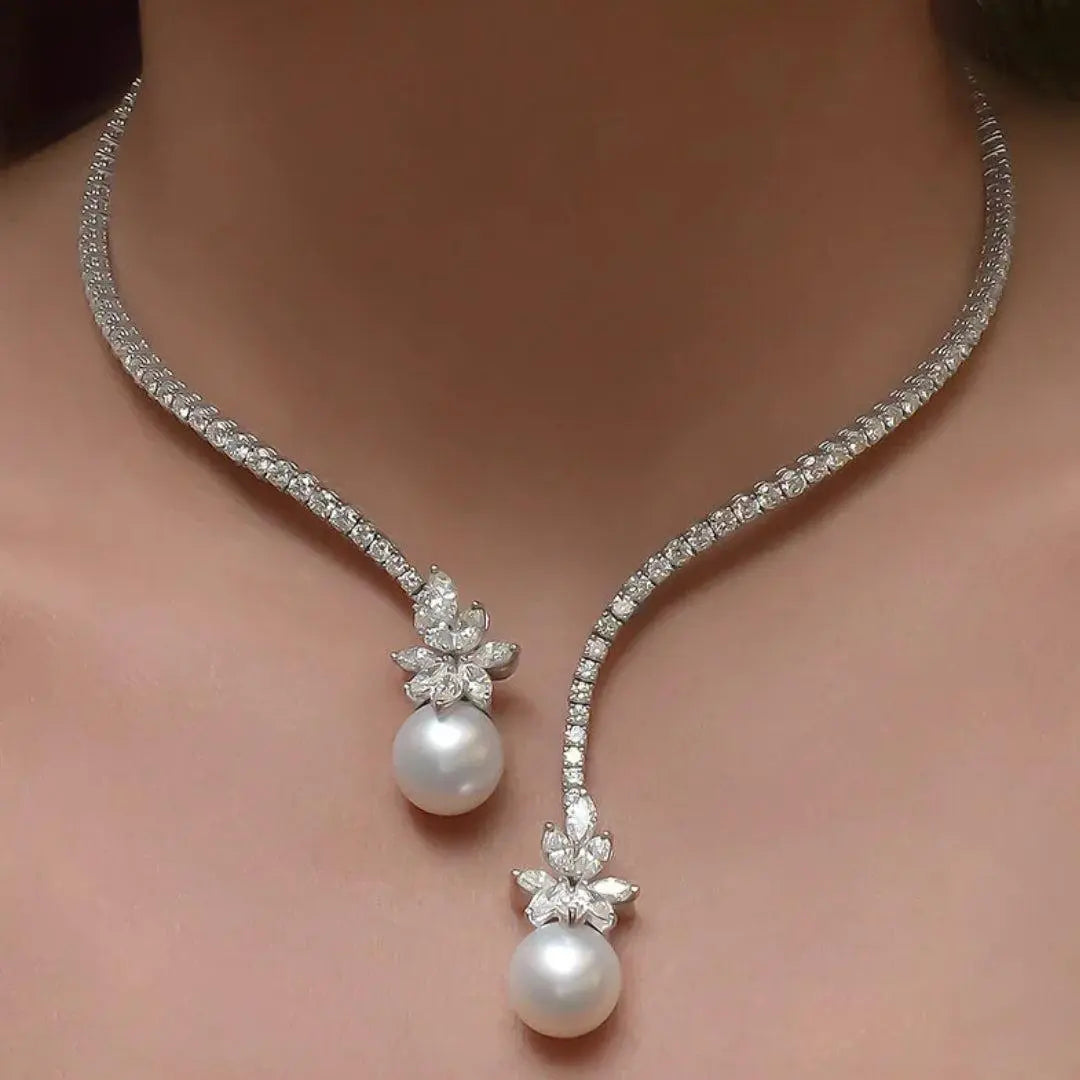 Valentina - Elegant Necklace with Sterling Silver Pearls