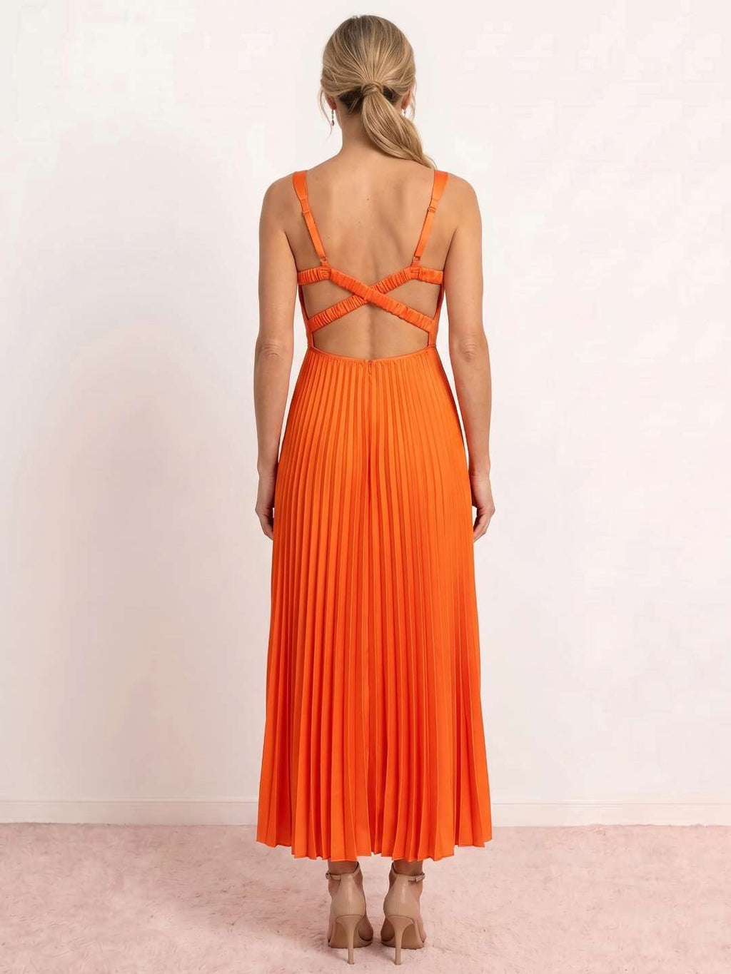 Vesta Pleated Midi Dress