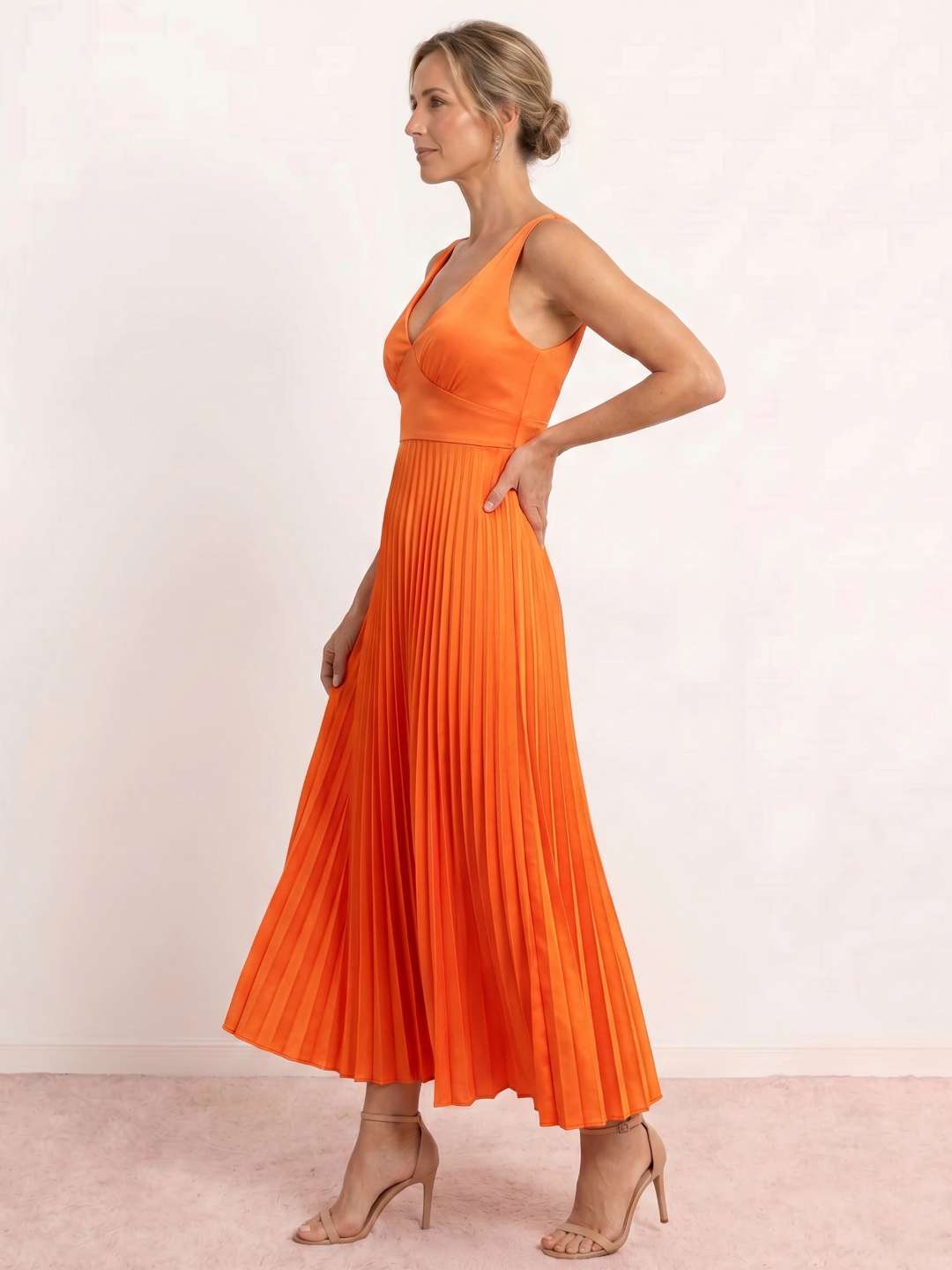 Vesta Pleated Midi Dress