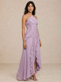 Pleated dress with ruffle detail