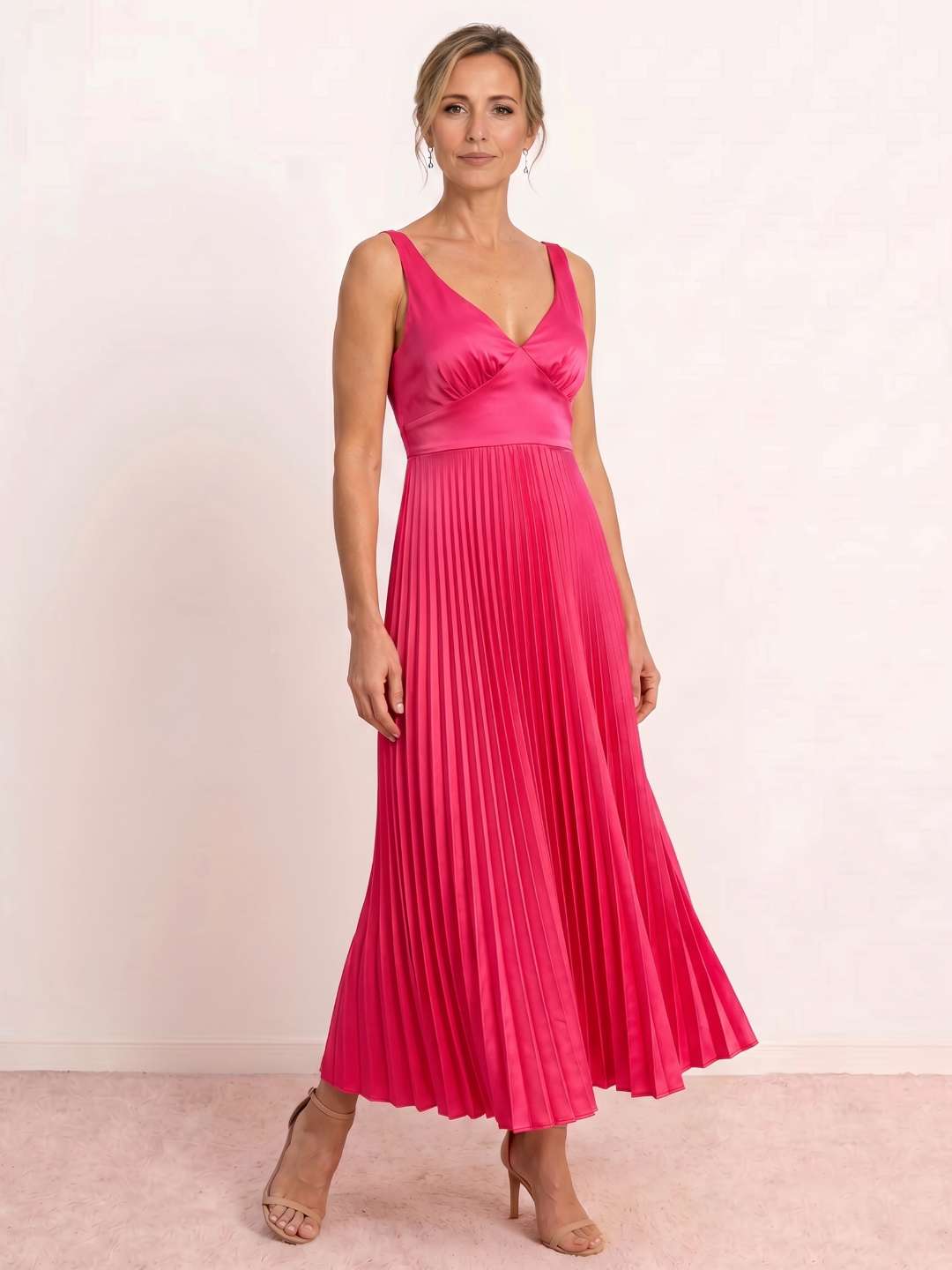 Vesta Pleated Midi Dress