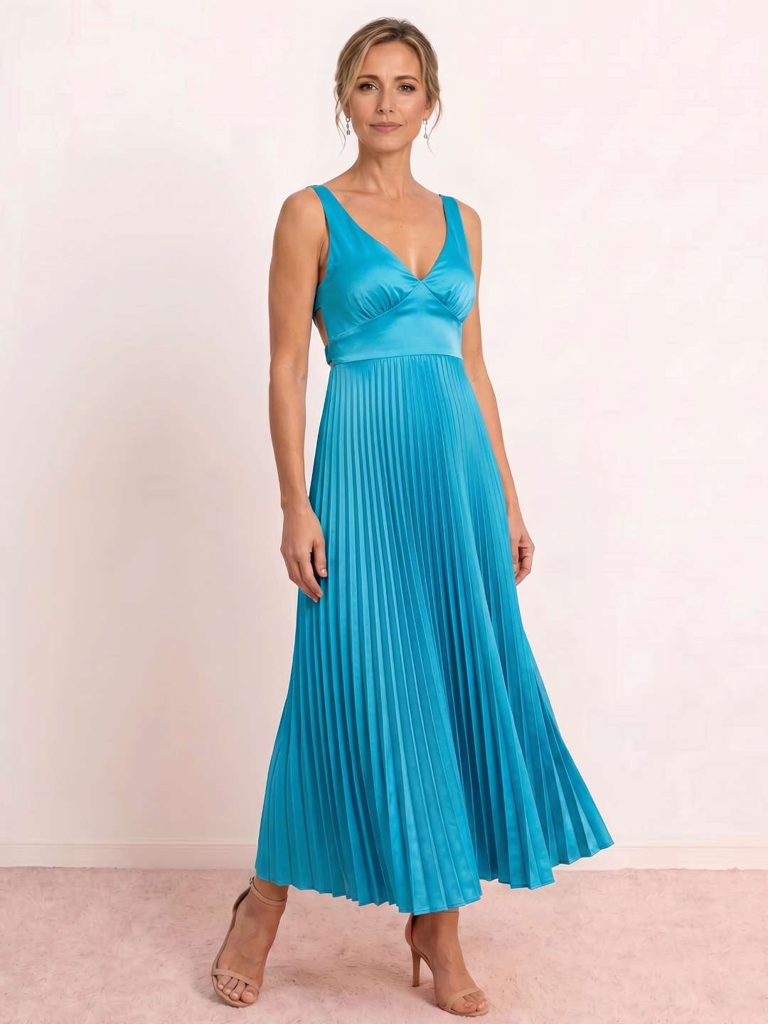 Vesta Pleated Midi Dress