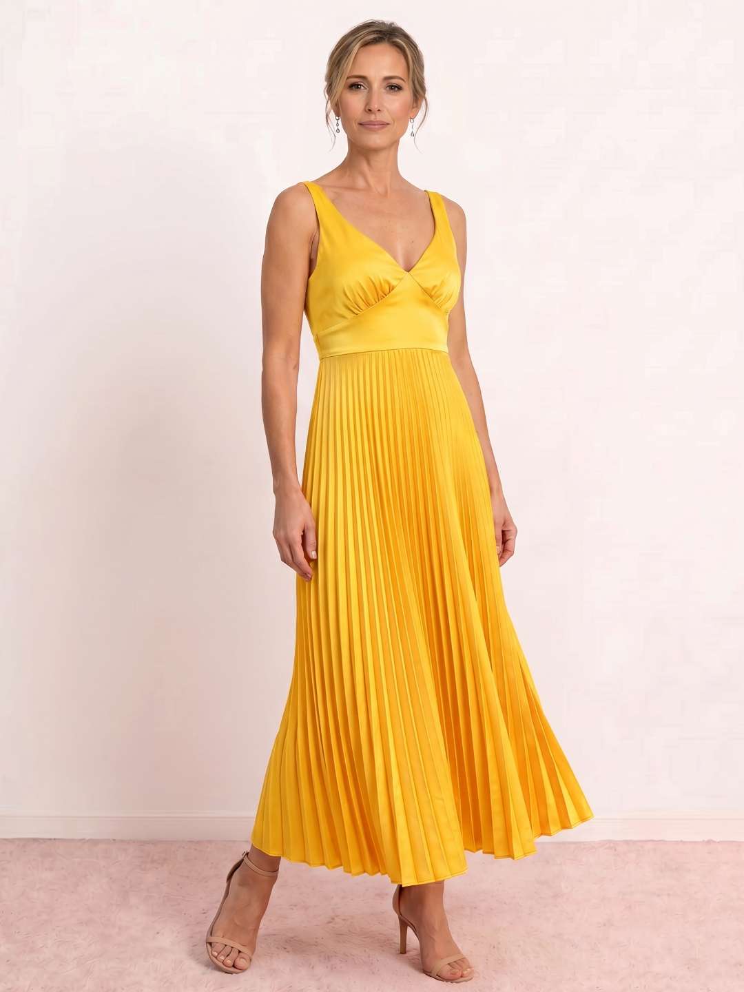 Vesta Pleated Midi Dress