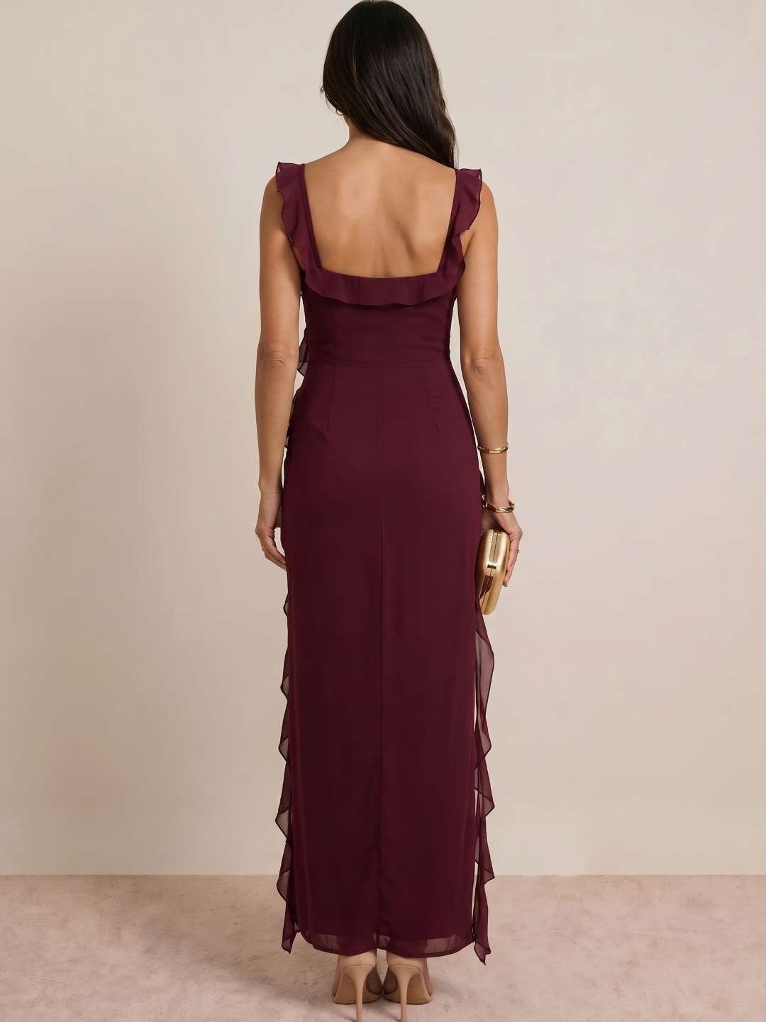 Asymmetrical ruffled dress