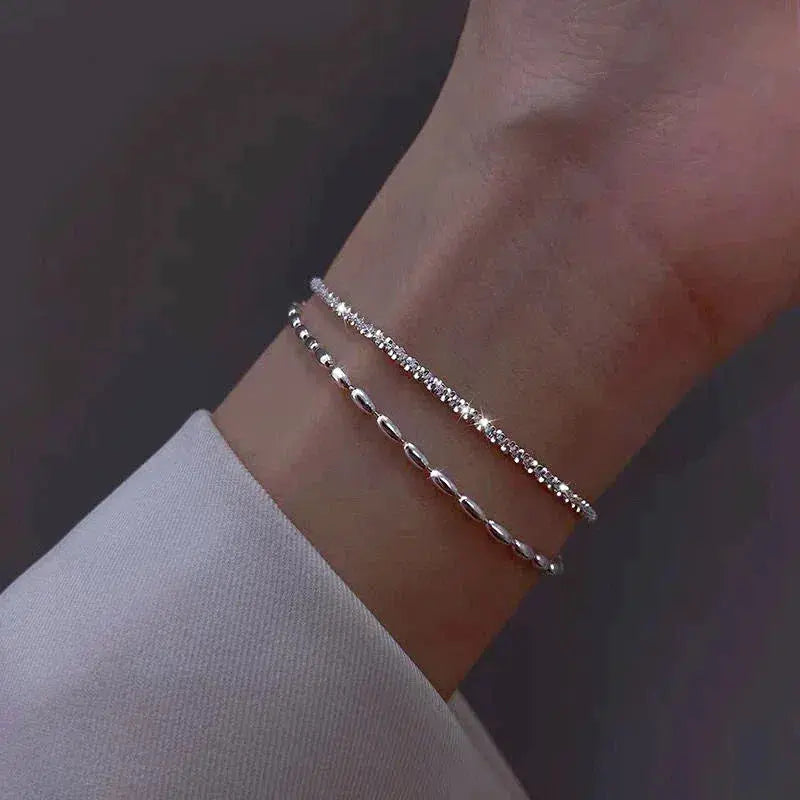 Amparo - Elegant Silver Bracelet Set with Cubic Zirconia Stones