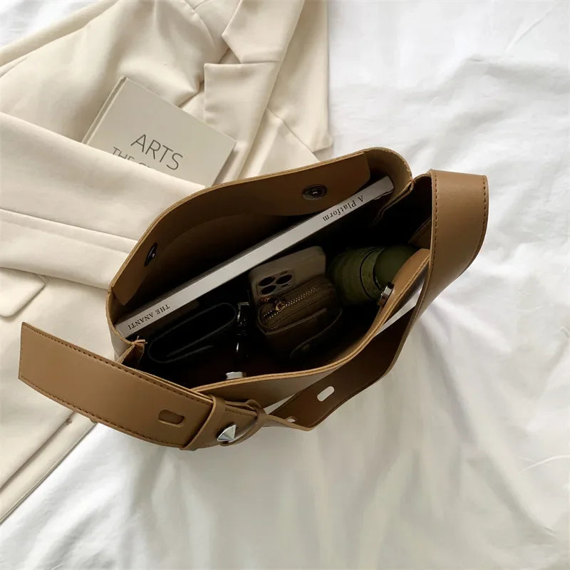 BORSA IN PELLE + POCHETTE - GLASS