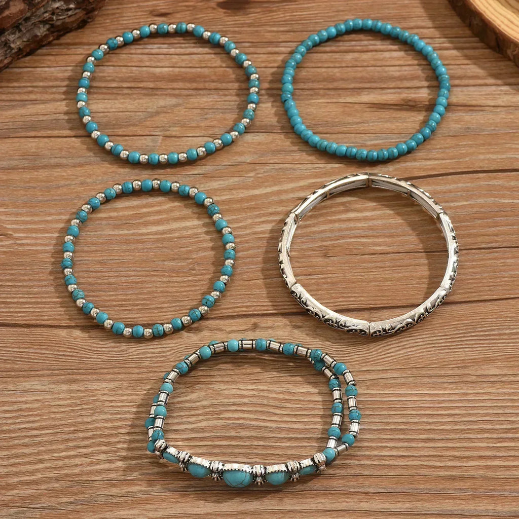 Verónica - Turquoise Beaded Bracelet Set