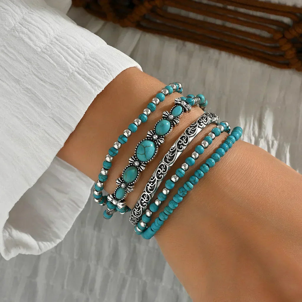 Verónica - Turquoise Beaded Bracelet Set