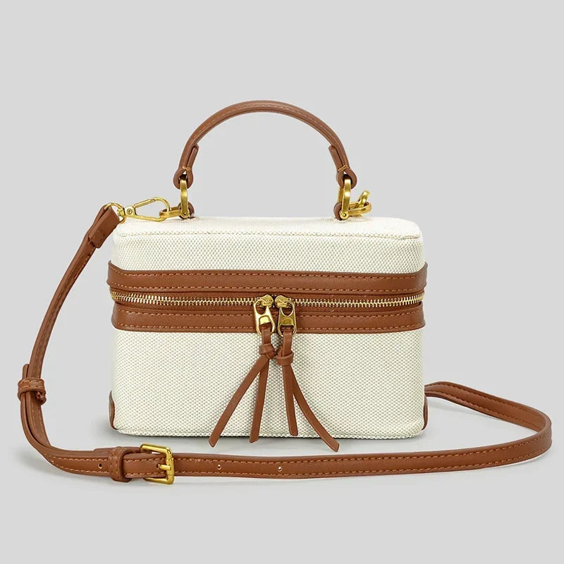 BORSA A TRACOLLA BOX IN TELA - FERNANDA