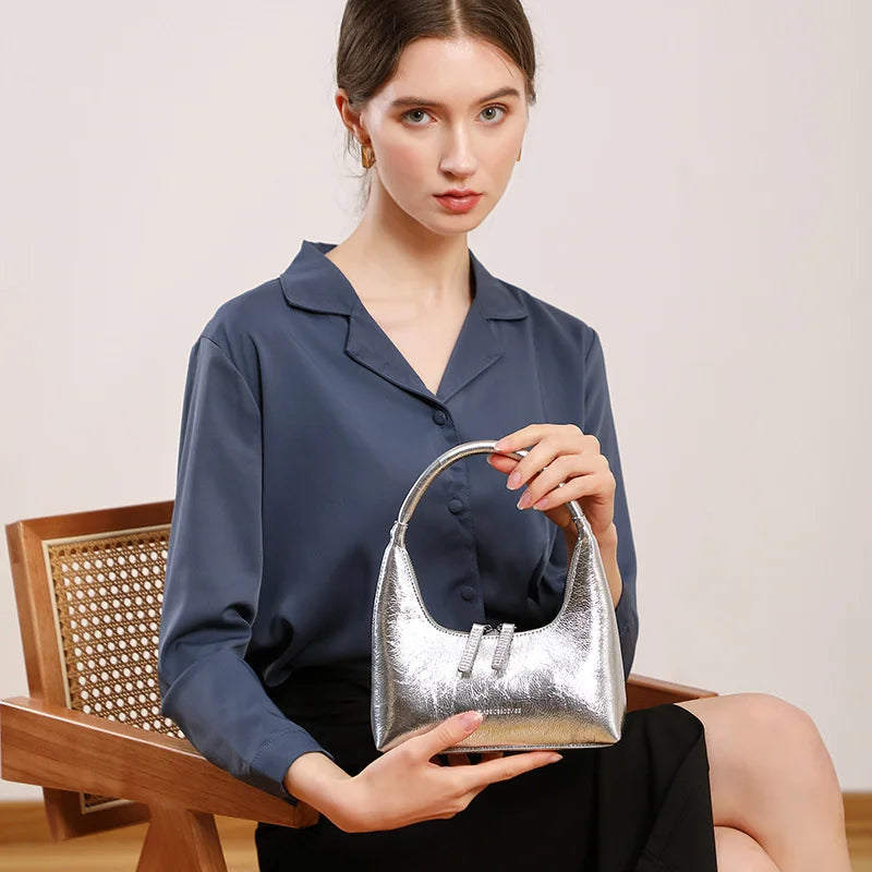 BORSA BAGUETTE IN PELLE - AURORA
