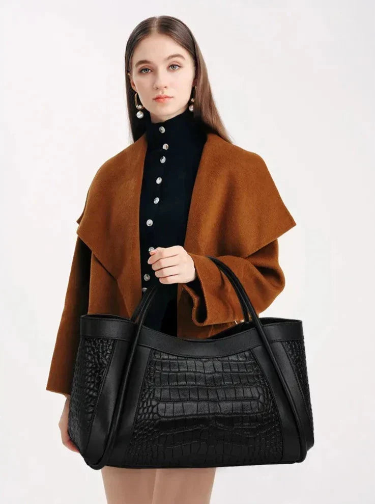 BORSA MEDIA IN PELLE - CHLOE CROCO