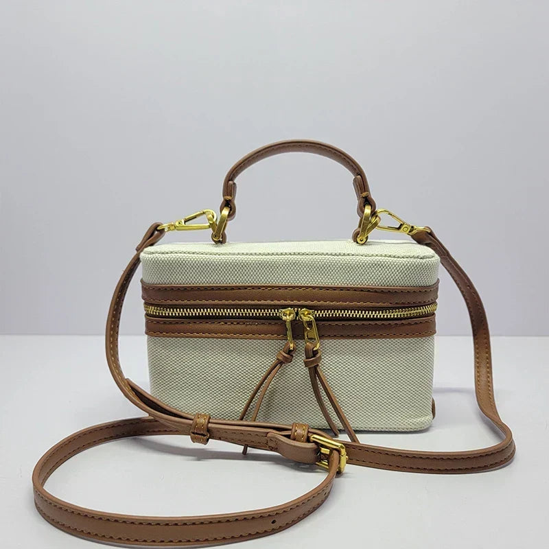 BORSA A TRACOLLA BOX IN TELA - FERNANDA