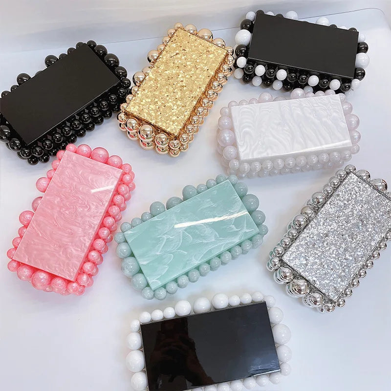 POCHETTE MARMORIZZATA IN ACRILICO