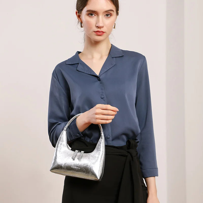 BORSA BAGUETTE IN PELLE - AURORA