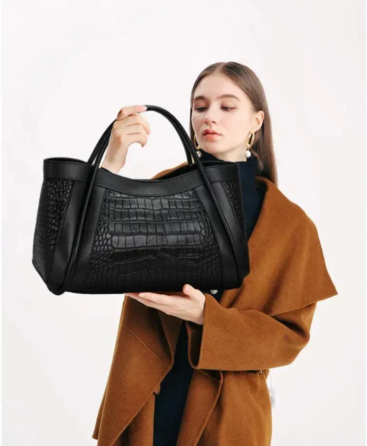 BORSA MEDIA IN PELLE - CHLOE CROCO
