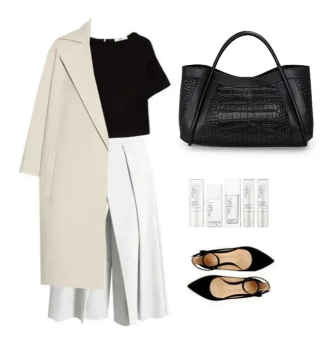 BORSA MEDIA IN PELLE - CHLOE CROCO