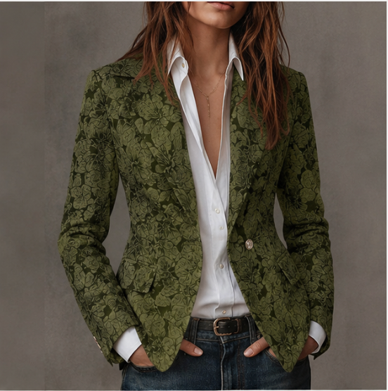 Michela | Slim Cashmere Jacquard Blazer