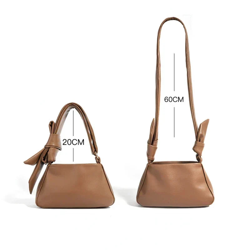 BORSA A TRACOLLA IN PELLE CON FIOCCO - HILDA