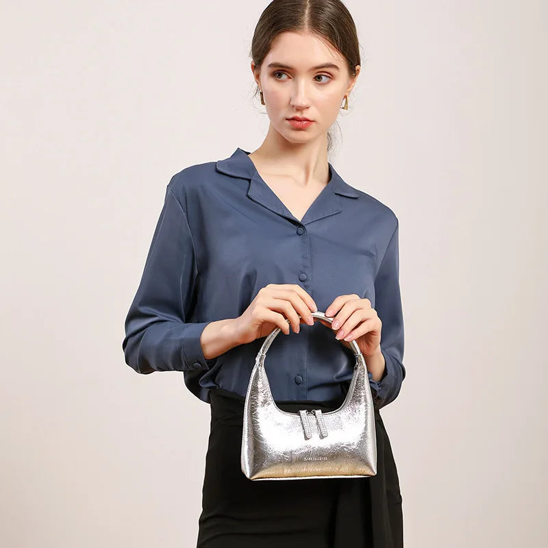 BORSA BAGUETTE IN PELLE - AURORA