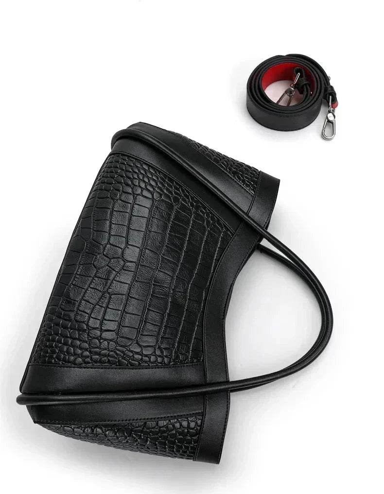 BORSA MEDIA IN PELLE - CHLOE CROCO