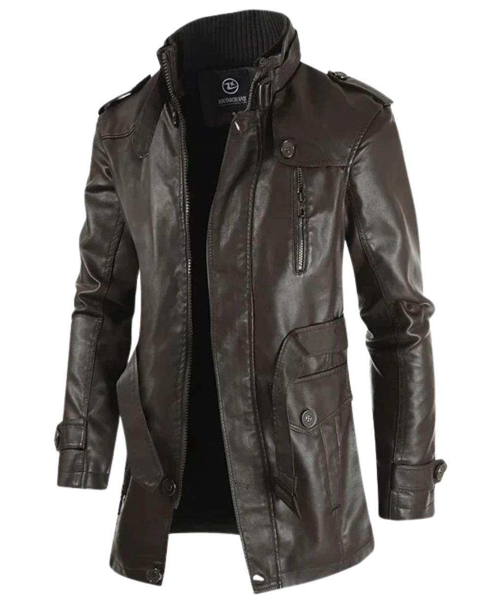 Filippo | Long Leather Biker Jacket