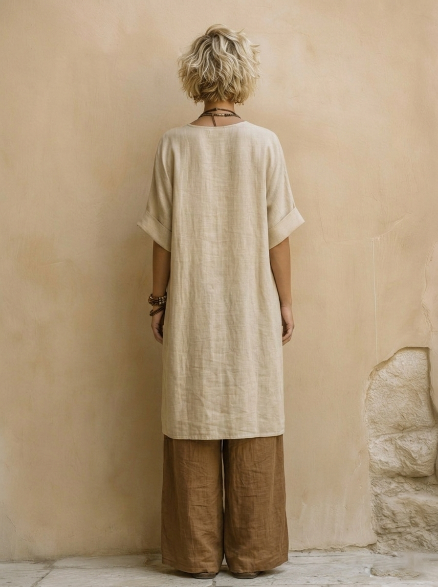 Juliette | Dark Gray and Brown Bohemian Nomad Three-Piece Set with Tribal Pattern