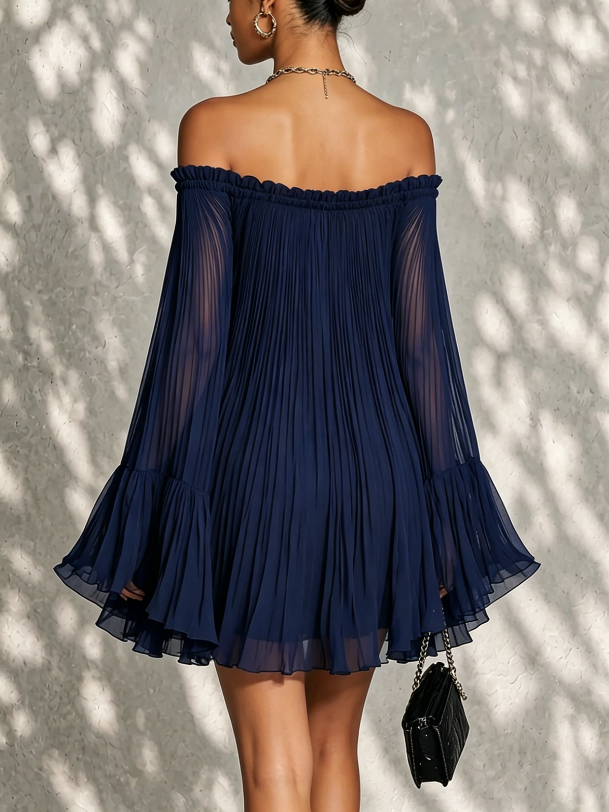 Ondine | Off-Shoulder Bell-Sleeve Ruffle Mini Dress