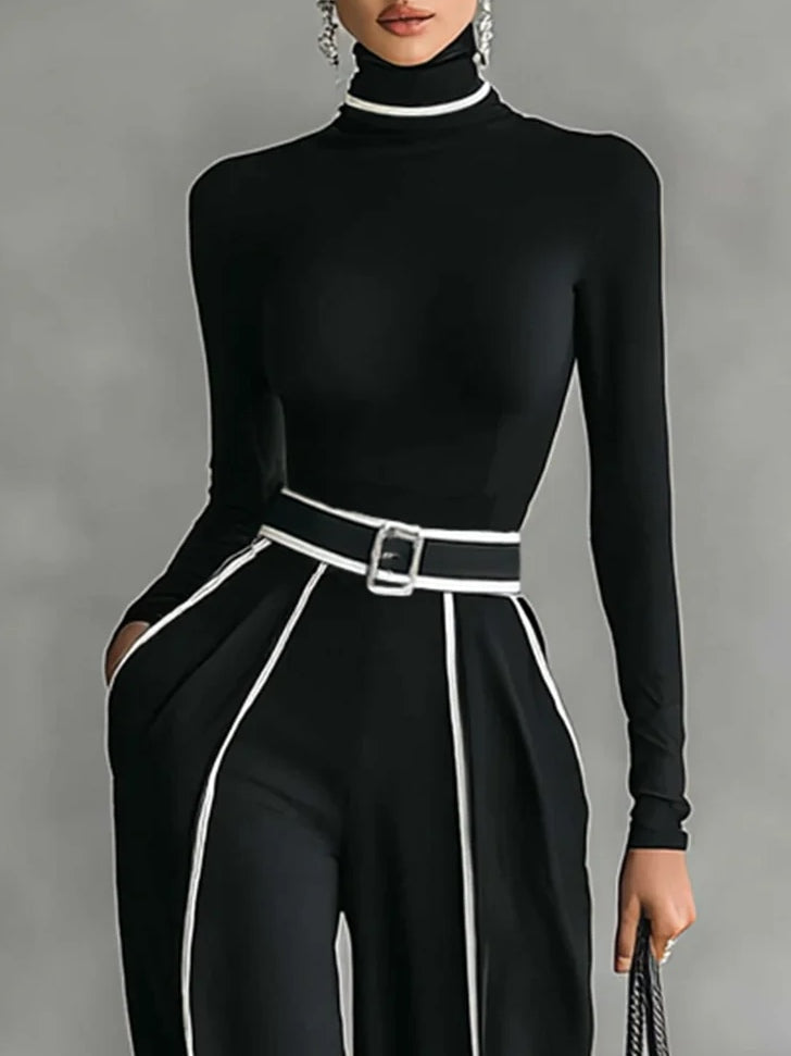 Marta - Top and Wide-Leg Pants Set with Belt