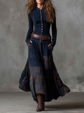 Élise | Belted Faux-Suede Maxi Dress