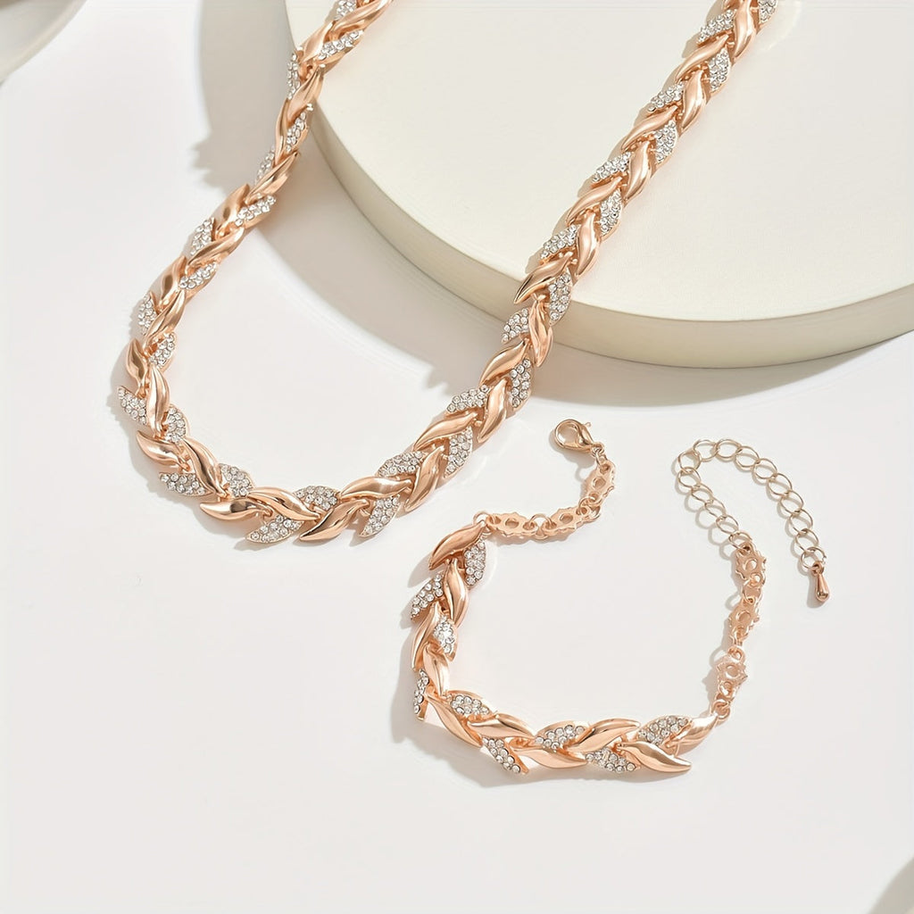 Berta - Spike Jewelry Set with Crystals