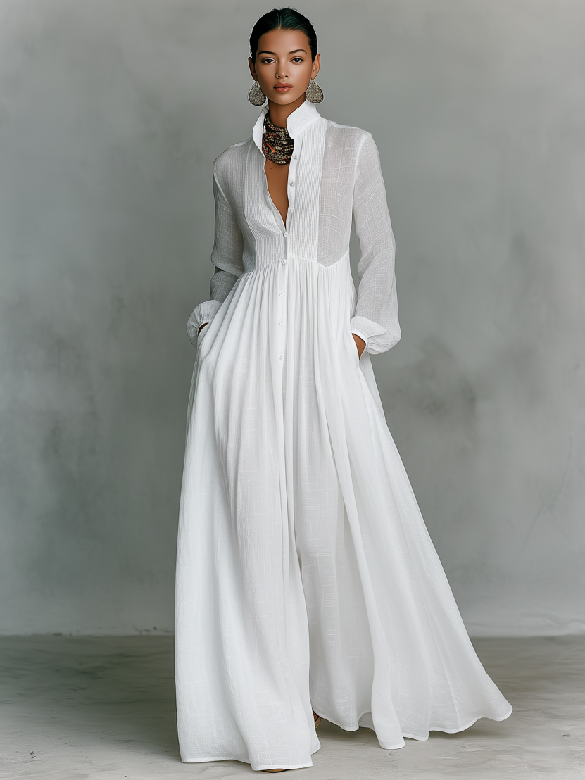 Maxi Cotton and Linen Dress