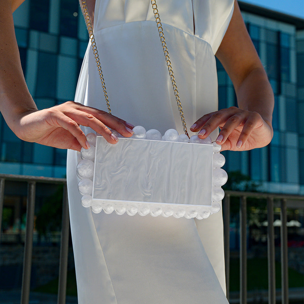 POCHETTE MARMORIZZATA IN ACRILICO