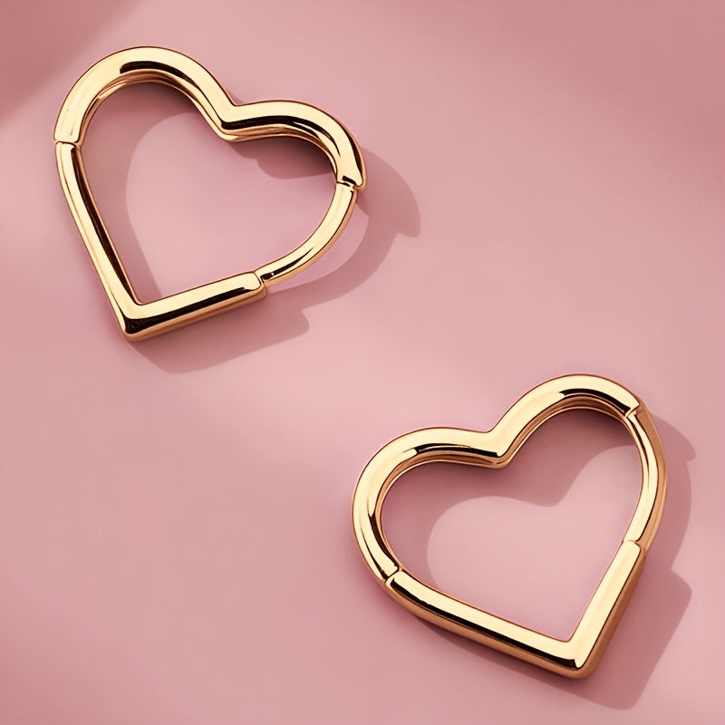 Pilar - Gold Heart-Shaped Stainless Steel Earrings