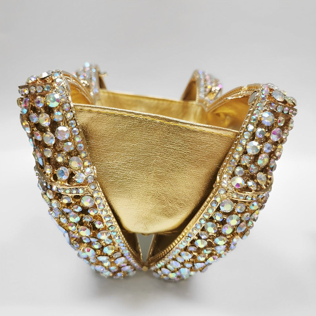 POCHETTE CON FIOCCO E STRASS - BIANCA