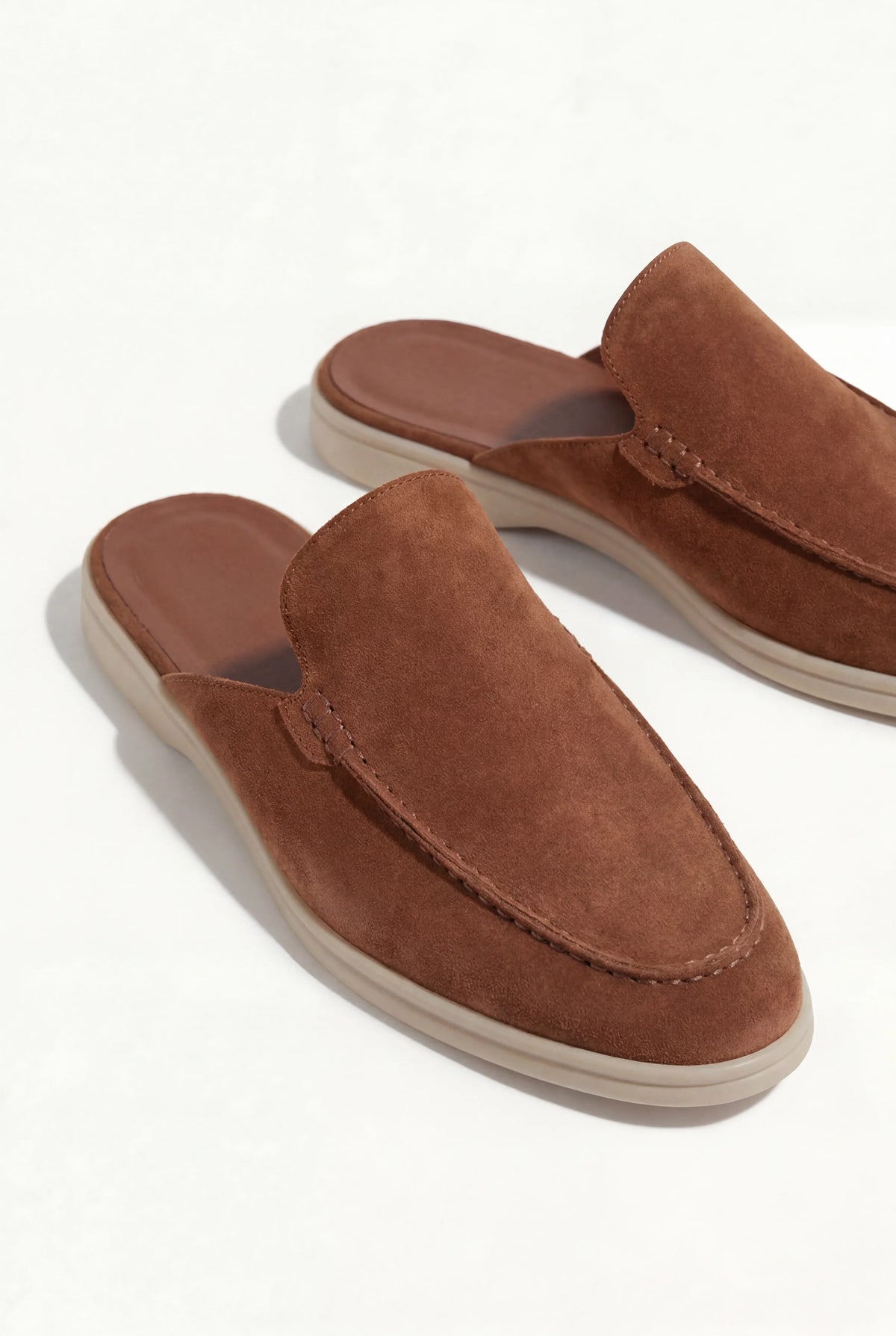 Camel suede loafer