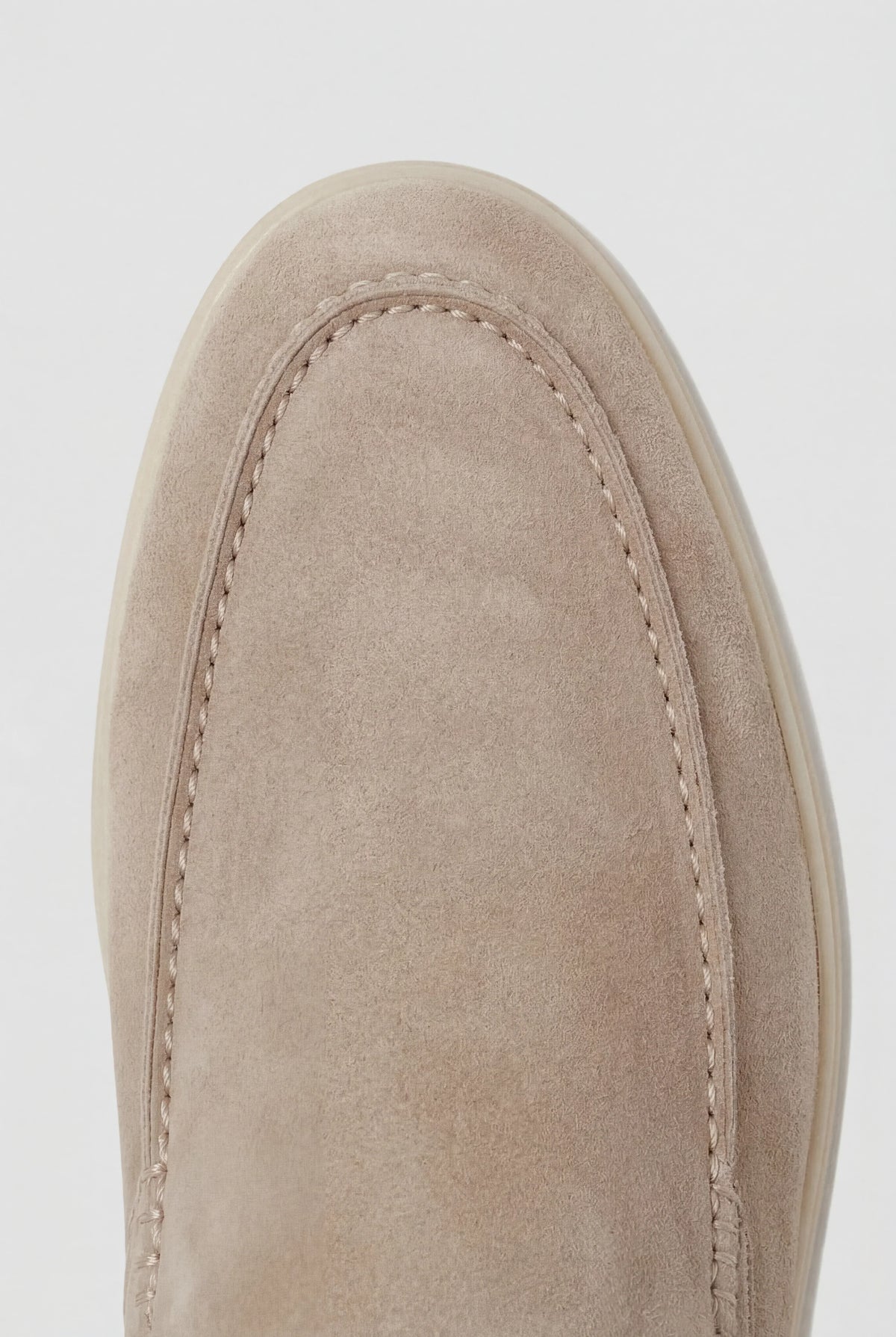 Beige suede boat shoes