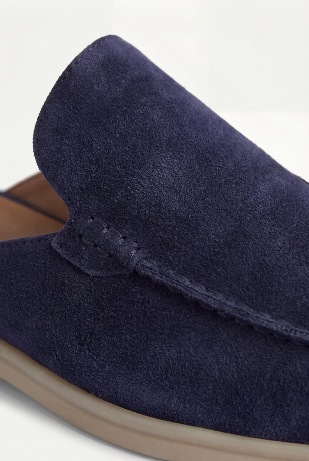 Navy blue suede boat shoes