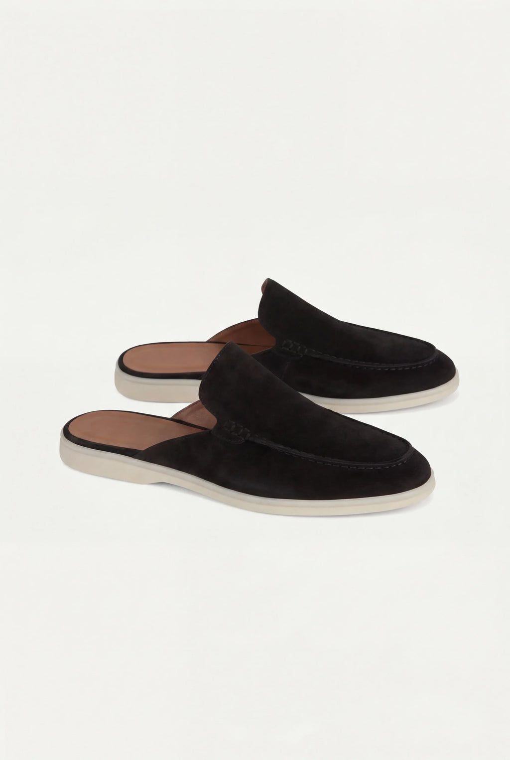 Black suede boat shoe moccasin