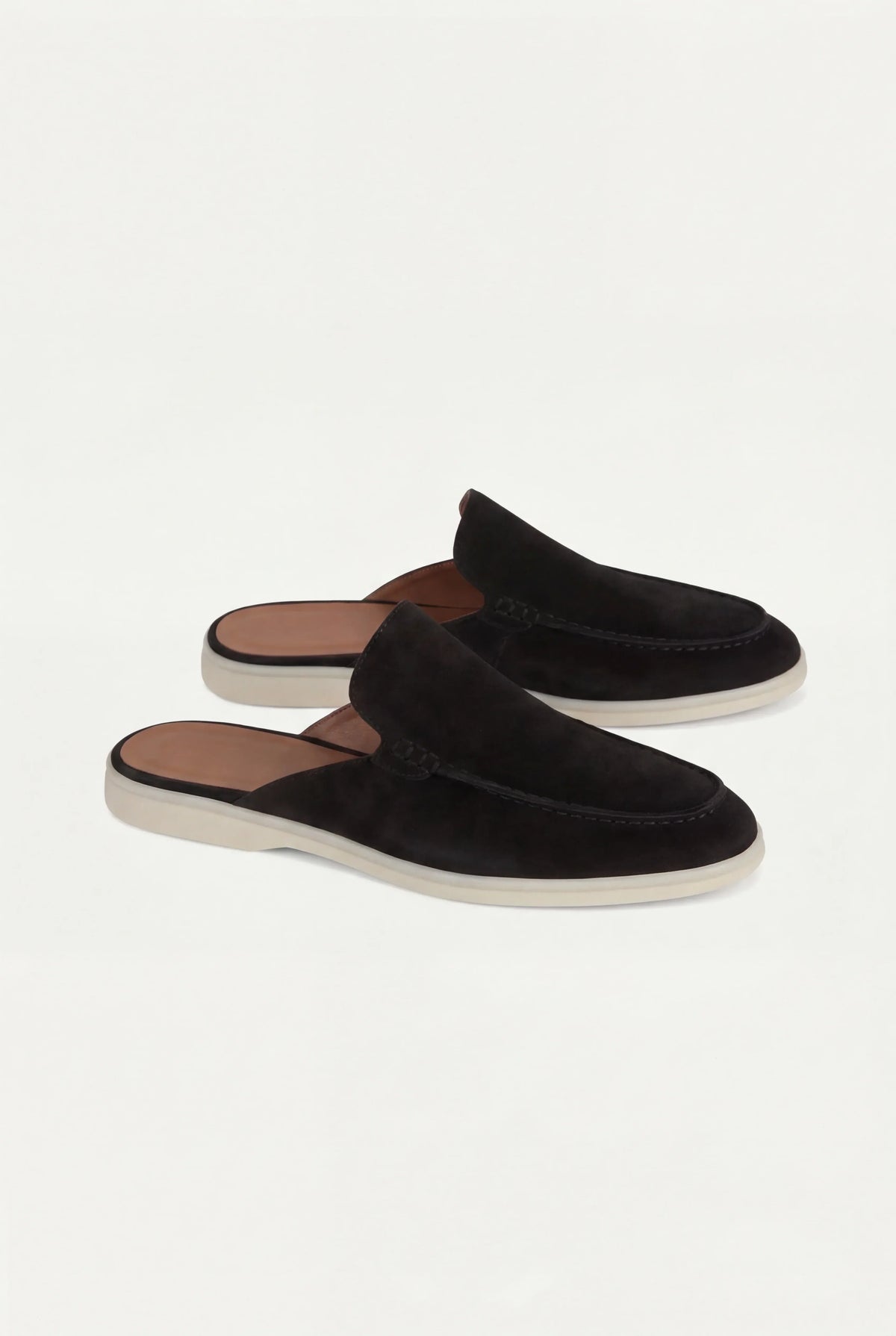 Black suede boat shoe moccasin