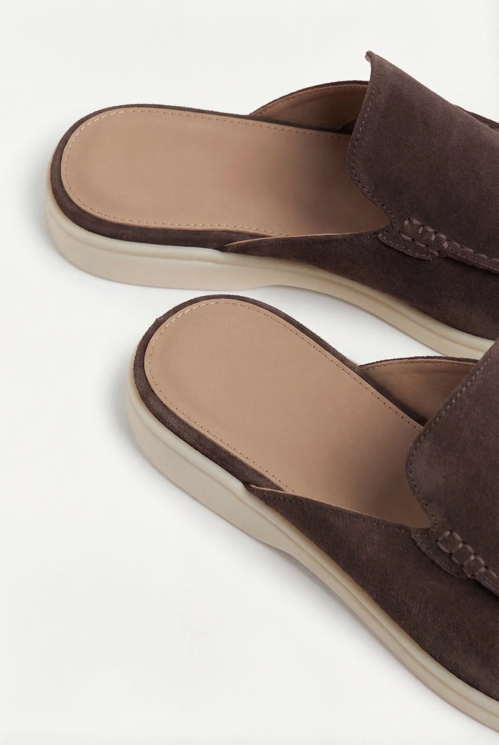 Brown suede boat shoe loafer